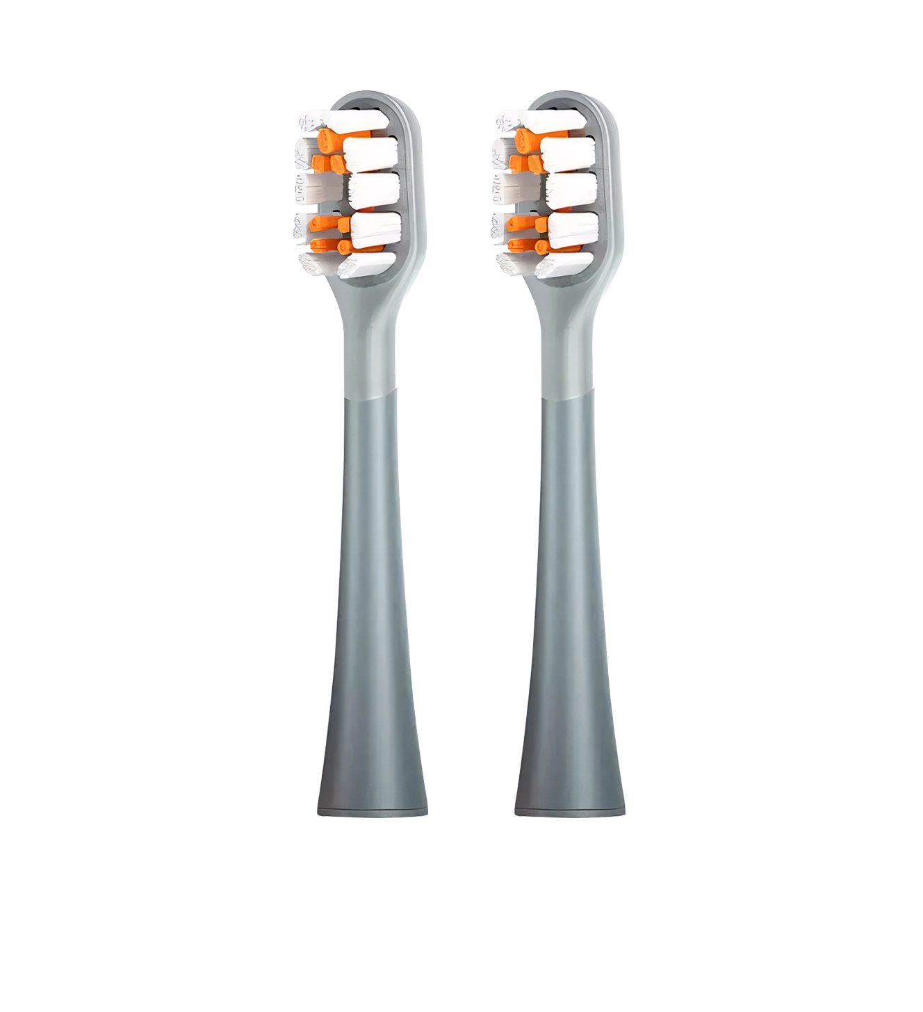 Two grey Gum Care brush heads for AirJet X3 electric toothbrush
